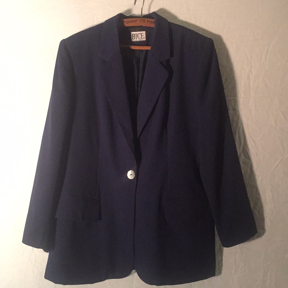 Women’s 12 petite Navy blue polyester jacket
